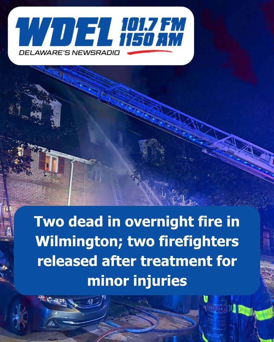 WDEL's tweet photo. An investigation continues into a fire that claimed two lives in Wilmington early Tuesday: https://t.co/EJA4Q33jzh
