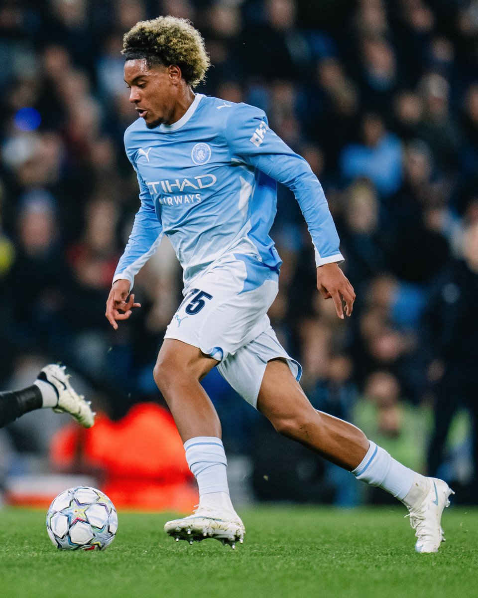ManCity's tweet photo. A proud night for our Academy in the #UCL 🩵💫

Three debuts ✅
Three goals ⚽️
Four assists 🅰 https://t.co/W5C6DrNwrx