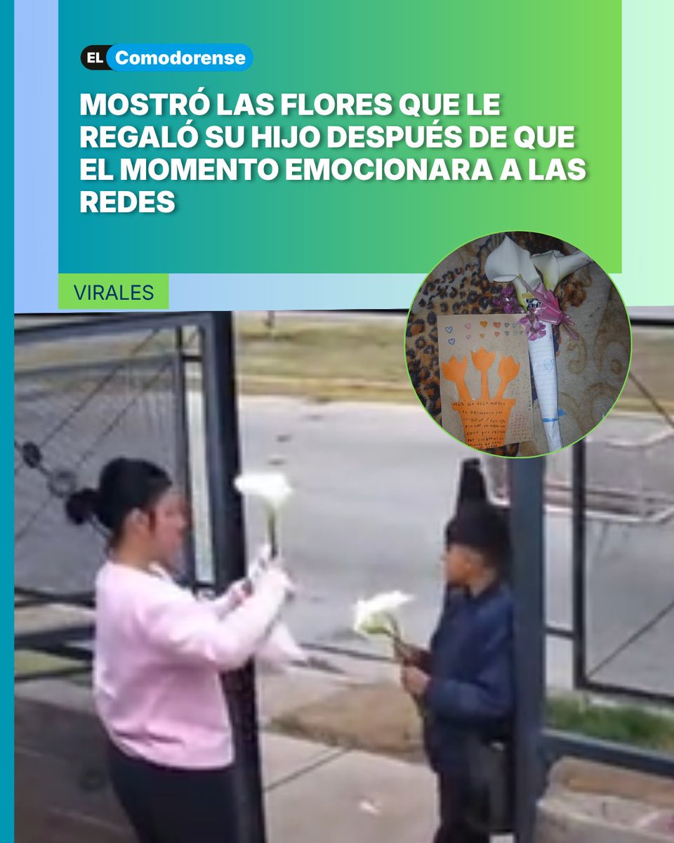 ElComodorense's tweet photo. #Viral | LA MAMÁ MOSTRÓ EL REGALO DE SU HIJO

Tras el enorme impacto que generó la imagen del nene pidiendo flores a una vecina para regalárselas a su mamá, la historia sumó un nuevo y tierno capítulo. 🌹✨

La madre del pequeño comentó la publicación original en TikTok y compartió las fotos del obsequio, mostrando con orgullo el amoroso gesto de su hijo. 📱❤️

La escena, ocurrida mientras el pequeño esperaba el colectivo, no tardó en despertar cientos de reacciones de afecto por parte de los usuarios.