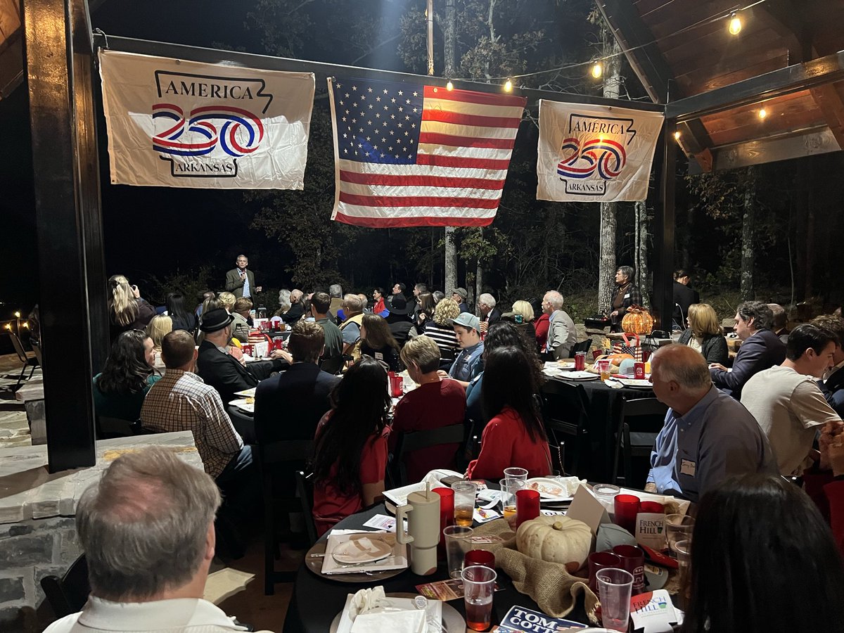 ElectFrench's tweet photo. Great night at the Conway County GOP Dinner!

A big shoutout to Susan Dumas and Sheila Beck for putting together such an outstanding event. Thank you for your hard work and leadership!

Early voting is happening now — make a plan to vote and support the full Republican ticket! https://t.co/nzKwryOmgo