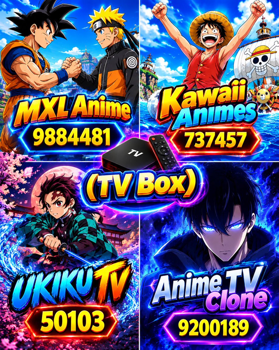 ancizar8426's tweet photo. Códigos para ver Anime 🎬🍿
🗓 Martes 20 De Octubre / 2026
👉 #Downloader #Anime #apk #Codigo #Animes #Goku #Codigos #TVBox #TV https://t.co/CxrMxHGEN3