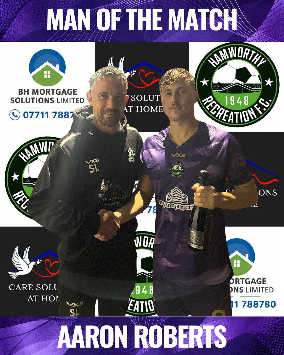 Ham_RecFC's tweet photo. 🏆 MAN OF THE MATCH | AARON ROBERTS

A man of the match performance topped off with a goal! 

Well done Aaron 👏👏

Man of the Match is proudly sponsored by BH Mortgage Solutions, with the prize sponsored by Care Solutions at Home https://t.co/FuAuf3o3jp