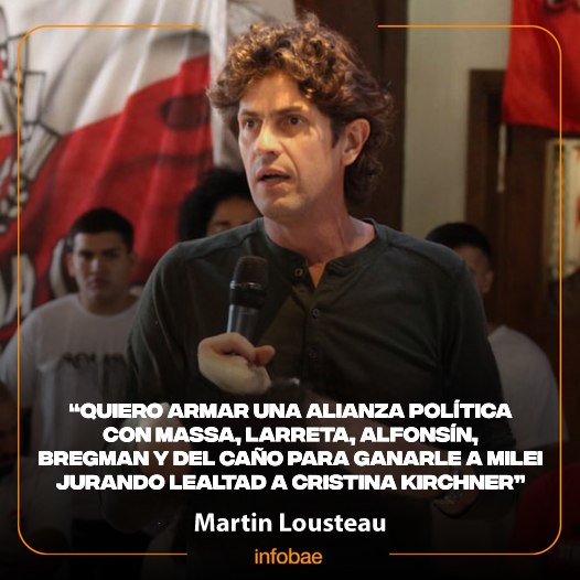 Gus_HL2's tweet photo. Martin Lousteau - "QUIERO ARMAR UNA ALIANZA POLÍTICA CON MASSA, LARRETA, ALFONSÍN, BREGMAN Y DEL CAÑO PARA GANARLE A MILEI JURANDO LEALTAD A CRISTINA KIRCHNER" https://t.co/VHjbq01a7V