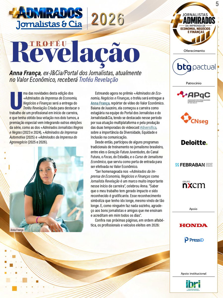 anna0ca's tweet photo. meio que ganhei um prêmio nacional de jornalista revelação de economia e ele se torna o meu sétimo prêmio em 3 anos de formada ☝🏾 https://t.co/iVcx4bcD94