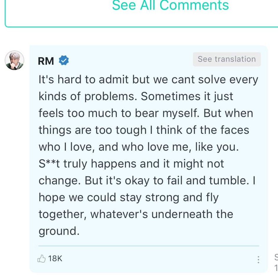 t4nniesminx's tweet photo. remember when an army was going through tough times and namjoon replied with this🥹 hes an angel https://t.co/RKwx5SGVhy