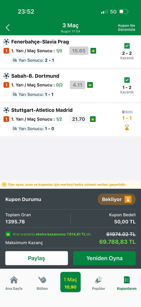 Stzn99's tweet photo. @espra25 Reis yatan kupona bakar mısın 1 aylık maaşım gitti https://t.co/qVLvIUQO63