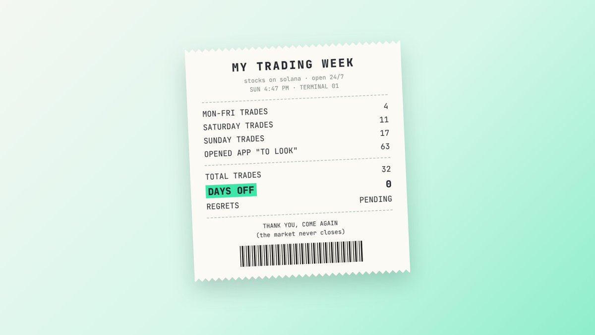 ZetaChain's tweet photo. weekend stock trading is live on solana and my saturday self cannot be trusted with this https://t.co/seLXSrowjj