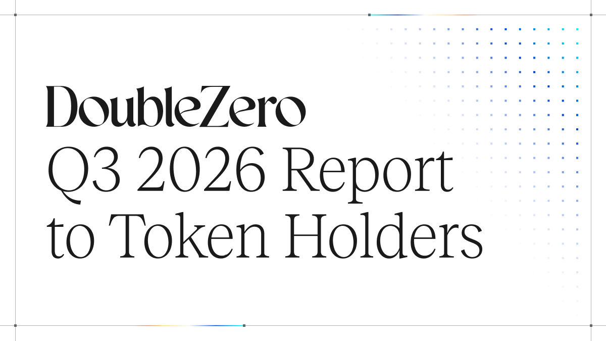 doublezero's tweet photo. DoubleZero's Q3 Quarterly Token Holder Call is coming up next week, October 30th at 11:30AM ET!

On the call we'll dig into the third quarter of 2026 including what shipped, new products, and the road ahead.

Submit your questions, and add the call to your calendar below. ↓ https://t.co/xl88P5G4wM