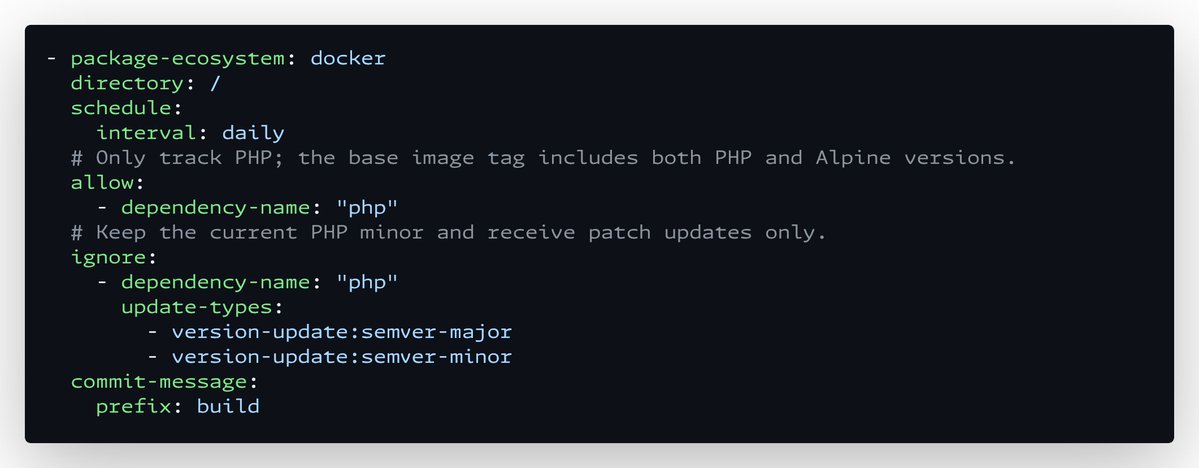 soderlind's tweet photo. @rootswp I use dependabot to find PHP patch-level updates. https://t.co/YITGrxZxud