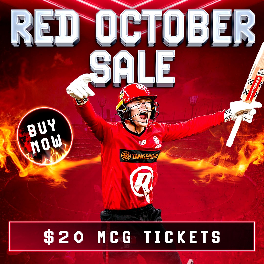 SEN_Cricket's tweet photo. Red October is officially PEAKING! ๐
This week only, $20 GA tickets for Renegades home matches at the MCG.
https://t.co/HOhB2r2rZC
@RenegadesBBL | #BBL16 https://t.co/o8MdGB6lfv
