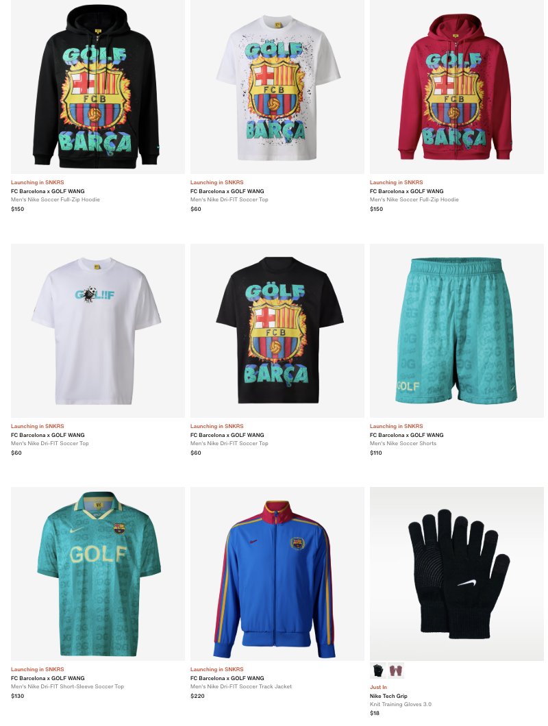 snkr_twitr's tweet photo. AD: GOLF WANG x Nike FC Barcelona Apparel Collection drops tomorrow at 7am PT/10am ET

SNKRS US -> https://t.co/UeOnZvoAyp https://t.co/xYLBIh8Grs