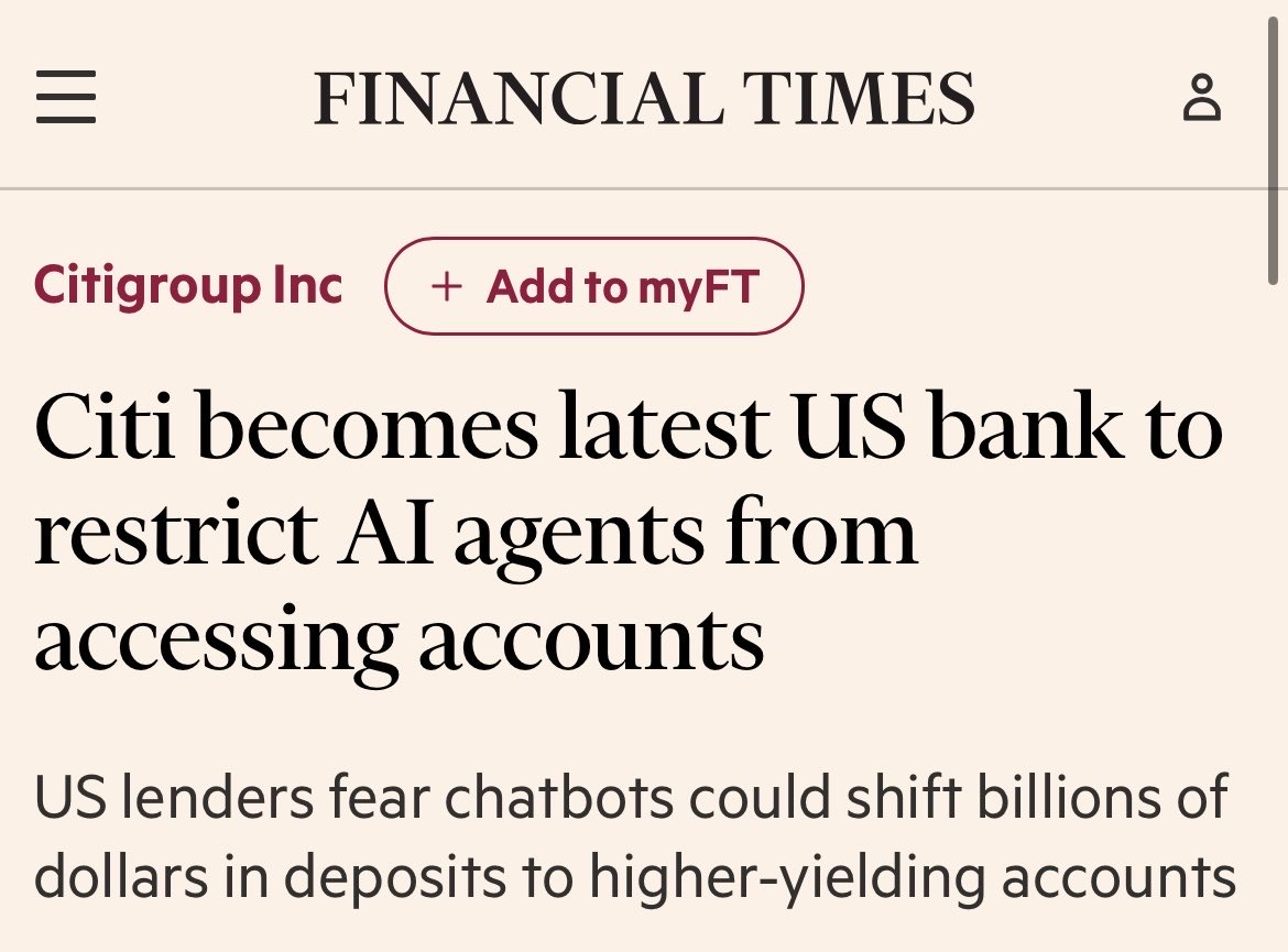 mpetricone's tweet photo. 🤔 Why wouldn’t we want consumers using AI agents to make smarter financial decisions and get better returns on their own money?And who exactly benefits from stopping them? https://t.co/UGgMPZVJU2
