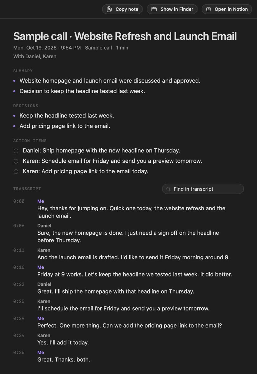 ZionE8T's tweet photo. Shipped 10 updates to my Mac app in 36 hours. Almost all came from user' feedback.

The best one: someone ran it on a Spanish Teams call and the summary came out in English. 

Fixed it by detecting the call's language and telling the on-device model to answer in it. Turned out every language was affected, not just Spanish.

Lesson: the first users find the bugs you'd never test for. Reply to all of them.