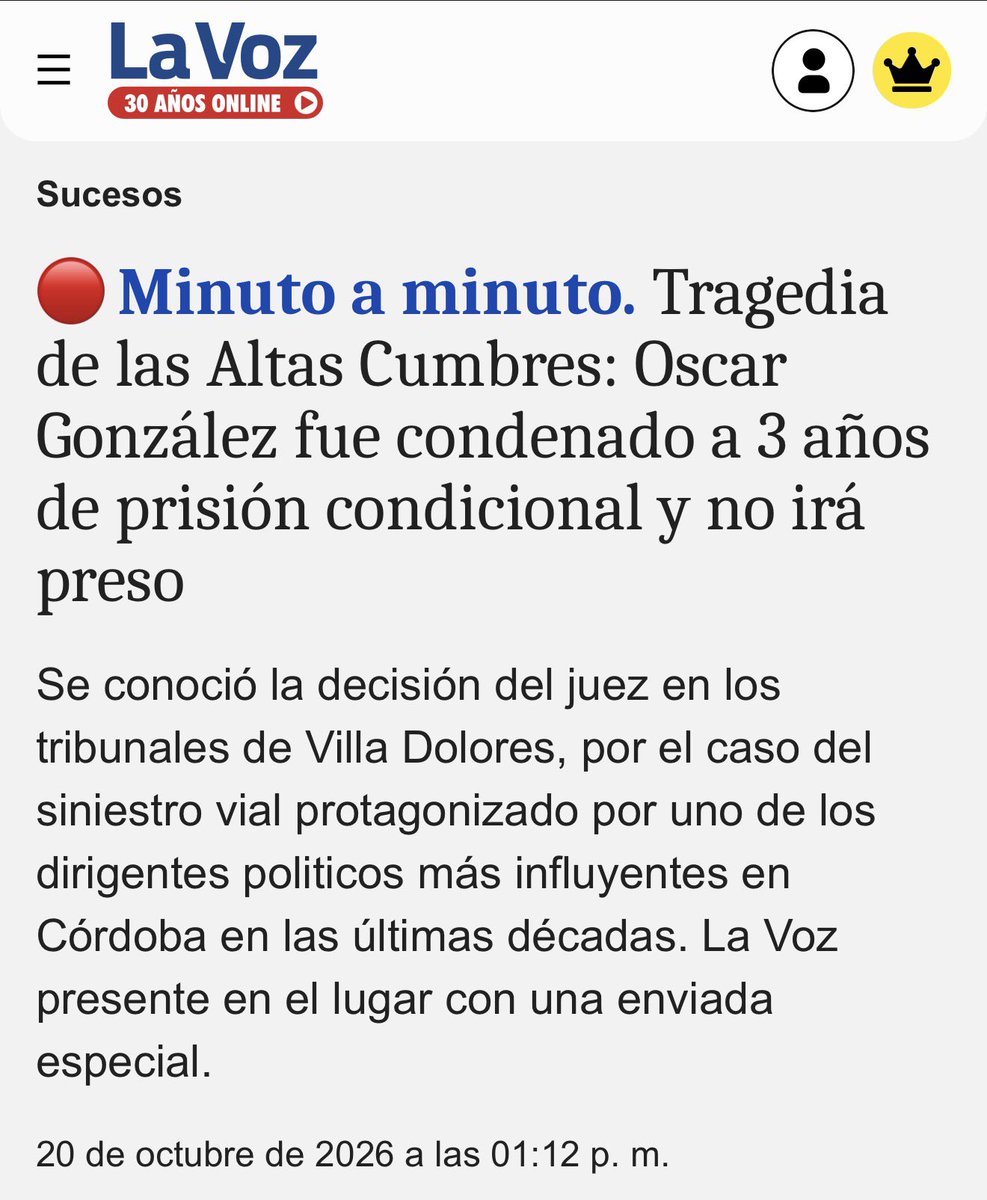 NancyAlmada's tweet photo. ¿Cuánto vale la vida de un cordobés para el poder?

Oscar González las hizo todas: una docente muerta, dos chicas arruinadas de por vida y un auto del Estado usado como propio. La condena es en suspenso y la impunidad política está garantizada al 100 %.

Y encima tienen el descaro de salir a festejar que “están contentos” y que la indemnización les salió barata porque consiguieron pagar una miseria. Deben estar brindando con champaña en varios despachos, creyéndose intocables.

Nos refriegan en la cara que, para estos inmorales, la vida de la gente de a pie no vale absolutamente nada.

La impunidad en Córdoba no es casualidad: es la garantía para que sigan delinquiendo mientras se nos cagan de risa a todos.

#OscarGonzález #Córdoba #Impunidad #Justicia #Gobierno #Política