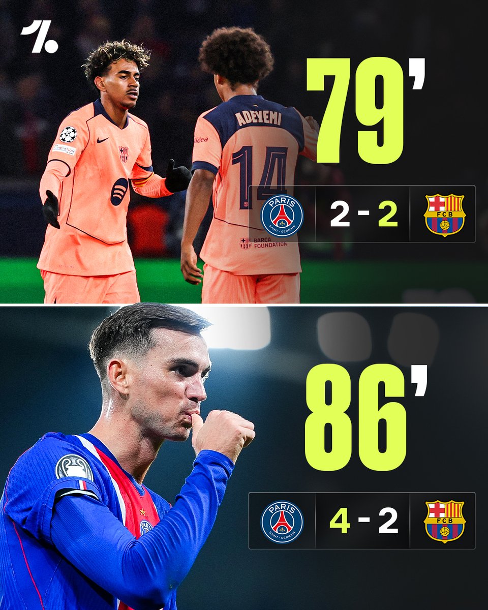 OneFootball's tweet photo. Three goals in just seven minutes... what an ending 🍿 https://t.co/64oXF5SPCQ