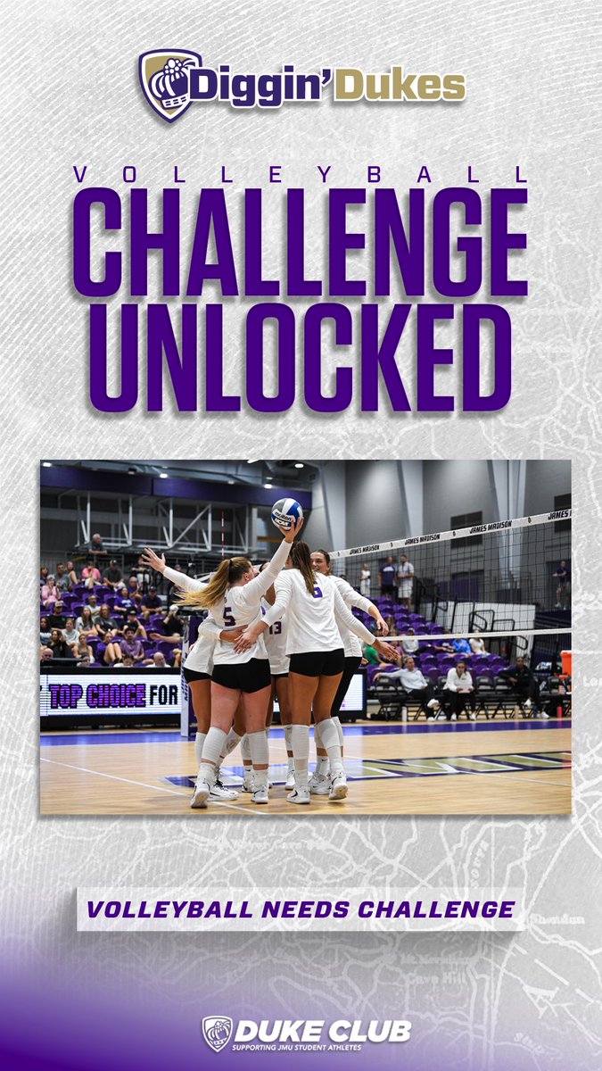 JMUDukeClub's tweet photo. Challenge Unlocked 🔓 @JMUVolleyball 

#GoDukes | #DigginDukes https://t.co/hoBxp0sOct