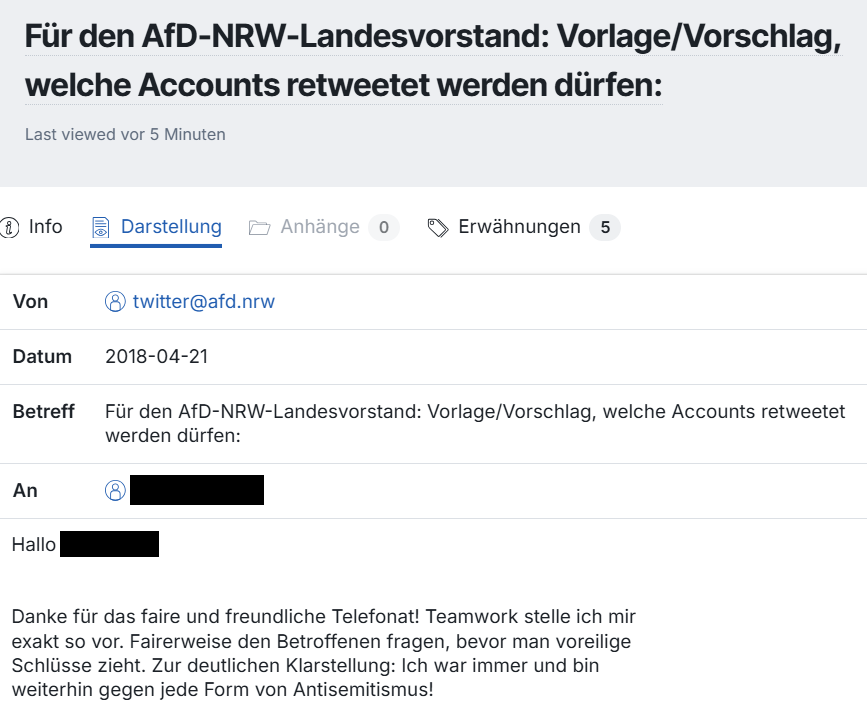 LarsWienand's tweet photo. Im Leak: Twitter-Verantwortlicher erstellte für den NRW-Landesvorstand eine Liste, welche Accounts er mit seinem Netzwerk von Fake-Accounts retweeten darf. https://t.co/d1JzGFDl8M
