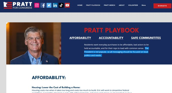 NewsWire_US's tweet photo. Republican Candidate’s Campaign Website Accidentally Publishes AI Prompt: “The President Is Not Popular” https://t.co/LkMGjtcjmv