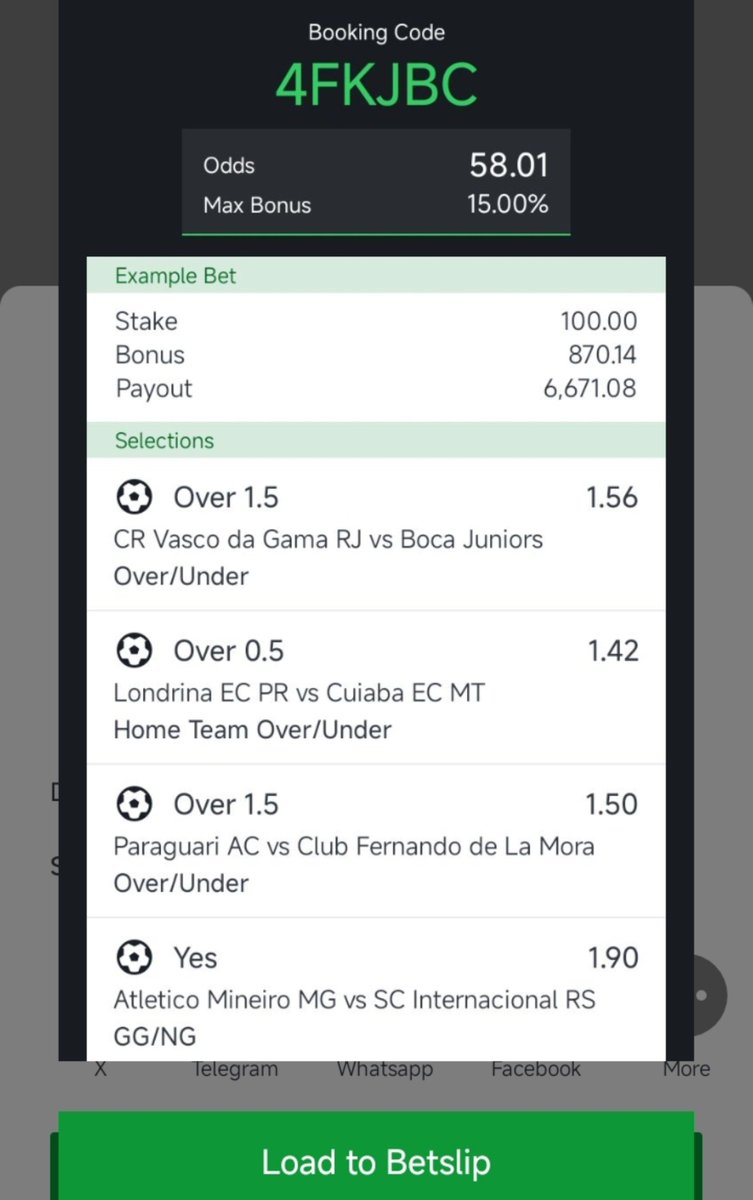 ayomide_wins's tweet photo. Wake up to boom 💥💥 

50+ odds for the night✅✅

Sportycode: 4FKJBC https://t.co/R2ueuuBwzN