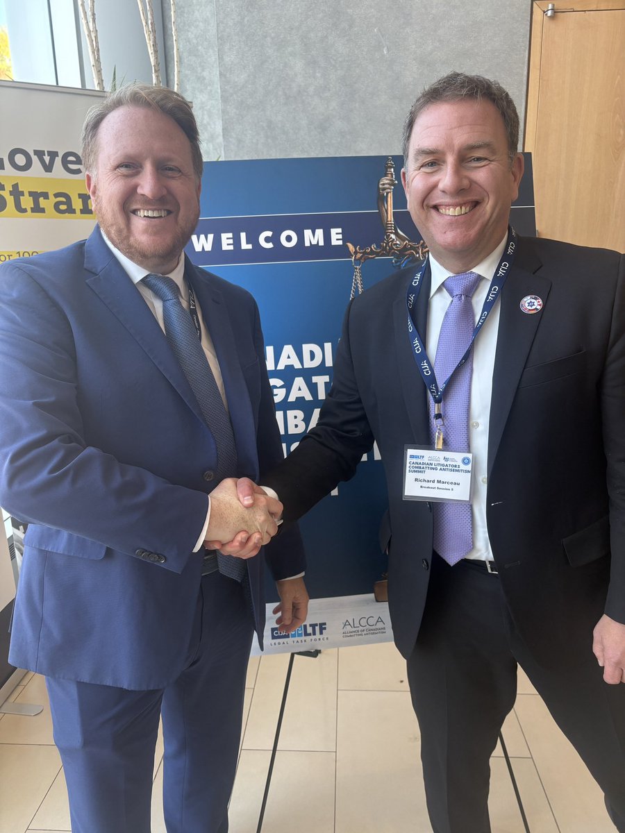 richardmarceau's tweet photo. Thank you @James_Pasch from @ADL for coming to Canada’s first ever Canadian Litigators Combating Antisemitism Summit. 

Sharing the work of our American counterparts gave us, Canadian lawyers, a lot of insights that will be useful in our work against Jew hatred. https://t.co/1malMTOBm6