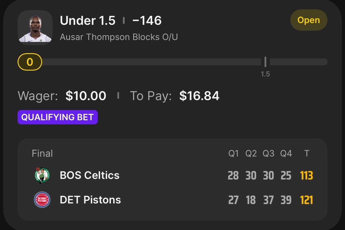 mossgambles's tweet photo. Another Promo to take advantage of‼️
#DraftKings has a $10 to get $1 per 3PM. 
Found 2 great plays on SharpMoney, 2u, either way got paid $32 in bonus bet for Celtics game (the bet hit anyway!)
Let’s ride for #NYKPHI https://t.co/N4IBMDtGdB