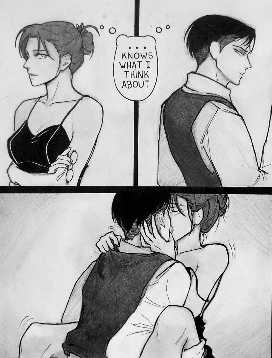 Lorem031's tweet photo. "...knows what I think about."

#levihan #リヴァハン https://t.co/Lxn29IO1Nk