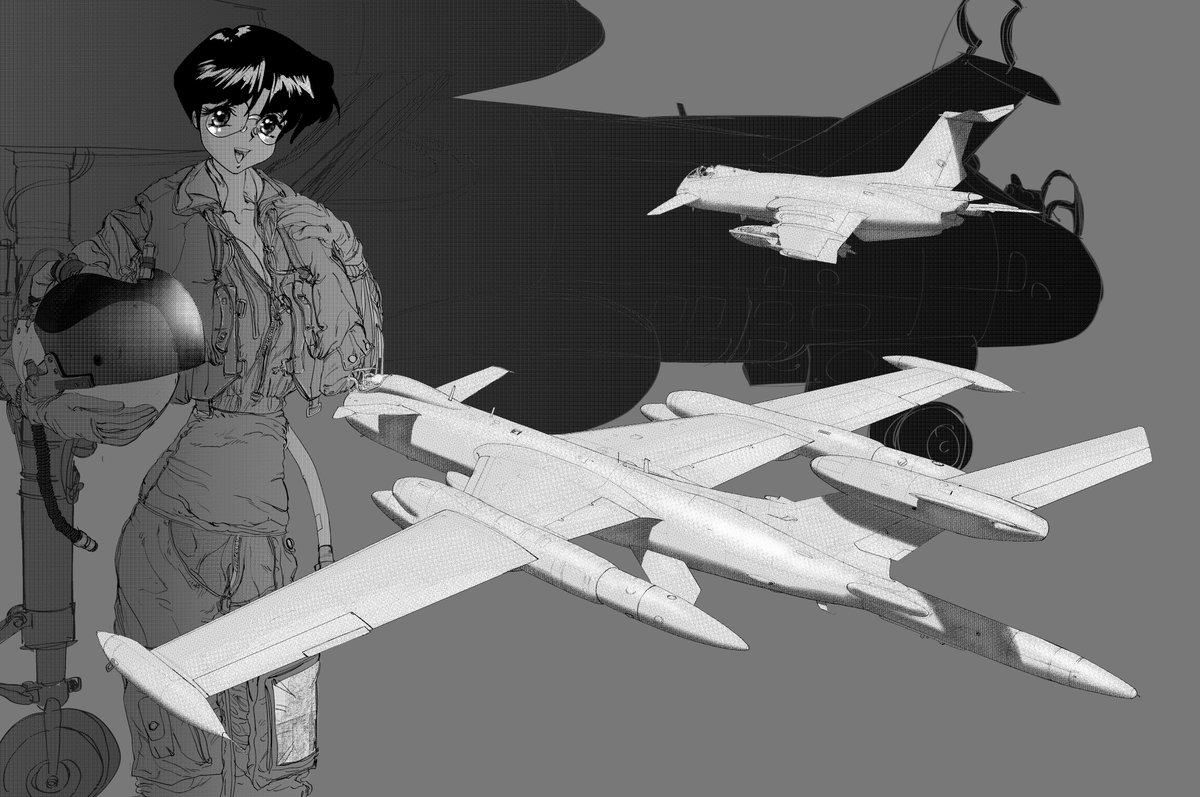 Batookoma's tweet photo. trying to refine that design and a lady pilot because i cant help myself. https://t.co/nnh8MALAJw
