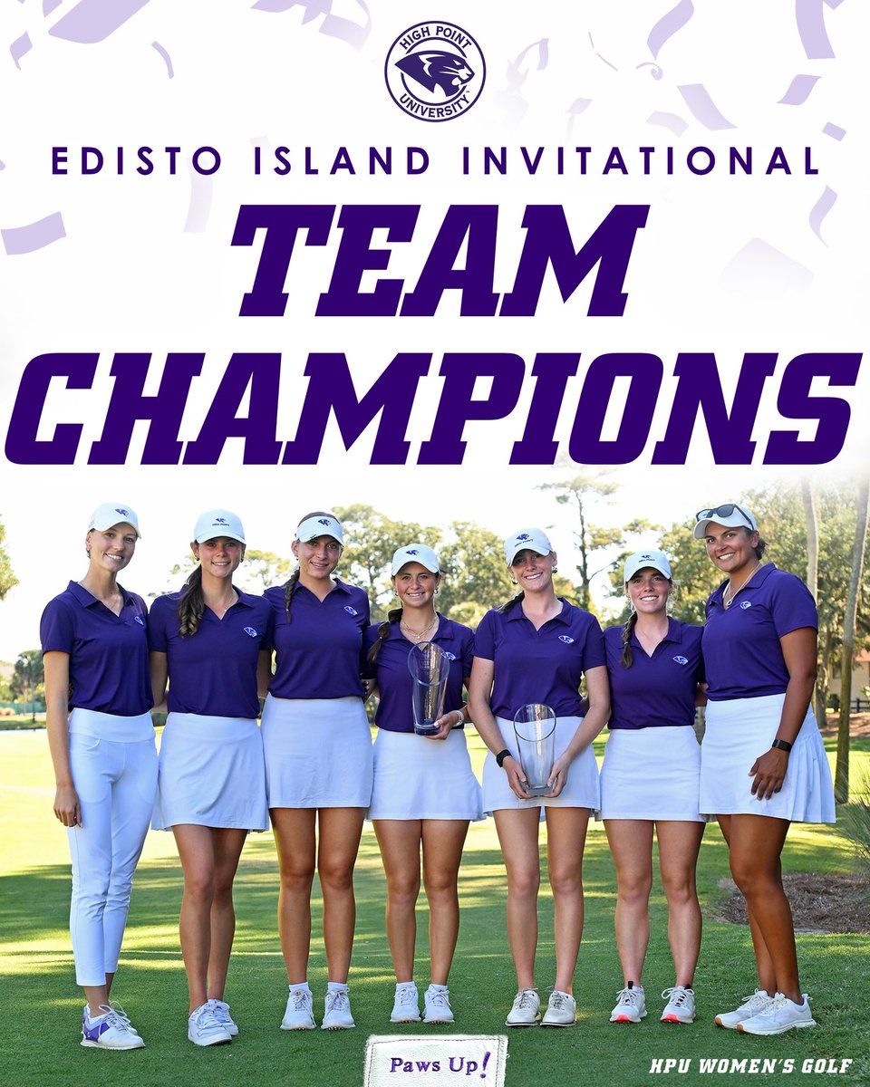 HPUWomensGolf's tweet photo. Wrapped up the fall season as Edisto Island Invitational Champions🏆 

#GoHPU x #TheProwl https://t.co/CIHdDoerey