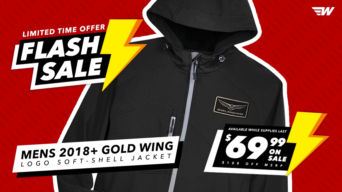 wingstuff's tweet photo. These awesome Mens 2018+ Gold Wing Logo Soft-Shell Jacket are on sale for $69.99 at WingStuff for a limited time!

Click here: https://t.co/lYWyoqnPiX https://t.co/FfuWzITjGR