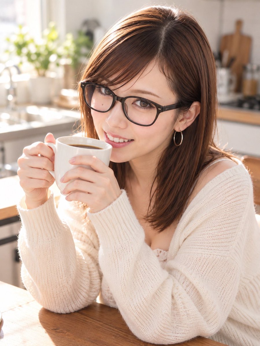 RIKO_AI_nailist's tweet photo. おはよう☀️

あれ、いつもと雰囲気違う？👓

実は、お家ではメガネ女子なんです🤍

朝のコーヒーを飲みながら
のんびりしてたら、もうこんな時間。

そろそろ準備しなきゃ。笑

ところで、ちょっと聞いてもいい？

いつものRIKOとメガネのRIKO、
どっちが好き？

#AI美女 #メガネ女子 https://t.co/vBmt7WFUeW