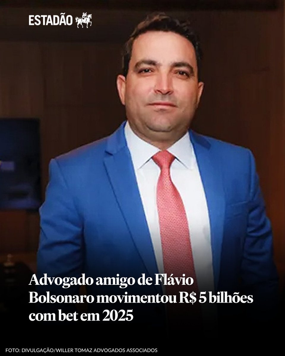 Estadao's tweet photo. CASO WILLER | Investigado por suposta fraude no INSS, Willer Tomaz depositou mais de R$ 250 milhões em uma única plataforma ➡️ https://t.co/KdqdtQ1SbT

A cifra bilionária diz respeito a prêmios que foram reapostados. O valor deposito por ele, de R$ 258 milhões, é quase o dobro do aporte feito pelo segundo maior apostador. Tomaz sacou R$ 200 milhões no ano.