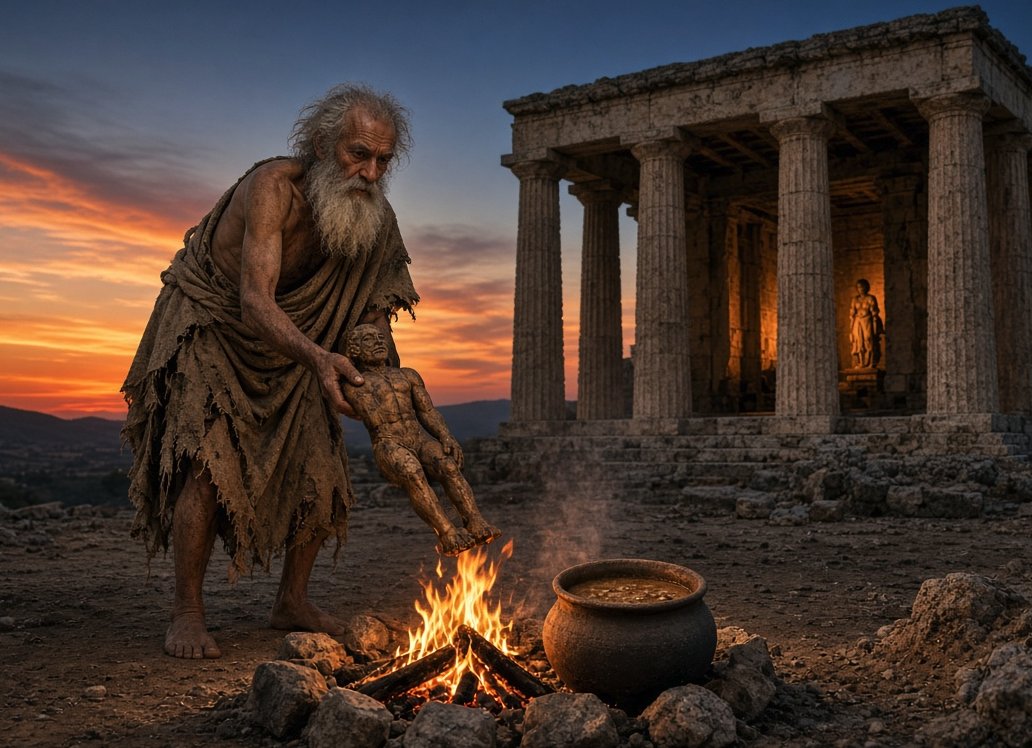 jimithekewl's tweet photo. "Filozof Diogenes, akşam çöktüğünde Herakles tapınağına girerek tahtadan yontulmuş bir Herakles (heykelciğini) eline aldı ve alaycı bir tavırla şöyle dedi: 'Hadi bakalım ey Herakles, tıpkı Eurystheus'a yaptığın gibi, şu on üçüncü görevi de tamamlayıp mercimek çorbamı kaynatarak bana hizmet etmenin tam vaktidir.' Ve bunu söyledikten sonra onu ateşe attı."

(H. Erbse, Fragmente griechischer Theosophien, 1941, s. 184)

[Görsel Grok'a ait. Sadece bu anekdotu görselleştirmesini istedim.]