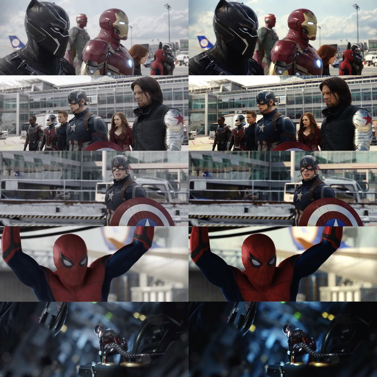 mandevil23edits's tweet photo. the color grading of captain america: civil war 

the original.                                           my edit. https://t.co/17XJNnuUix