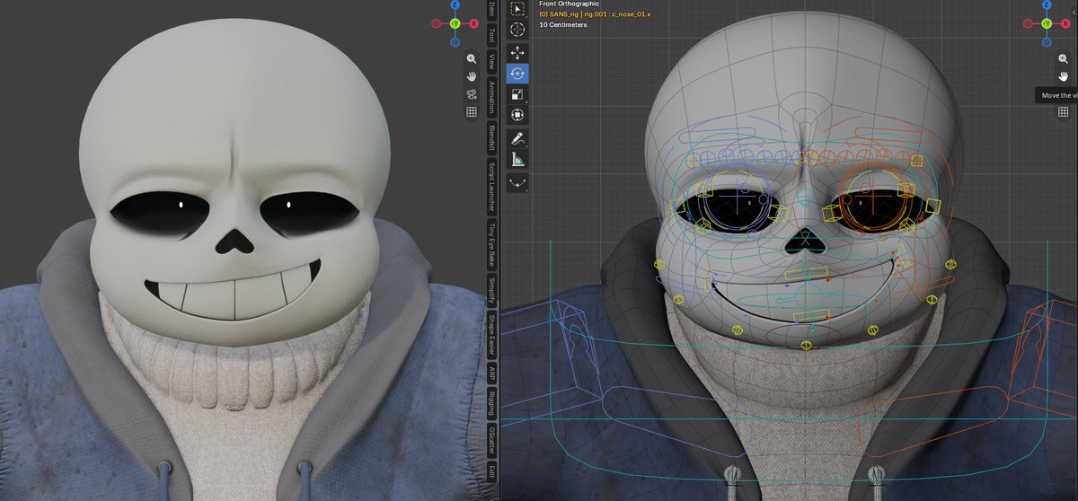 _Agheel's tweet photo. SANS UPDATE !! The model will be up on ko-fi for around $20 (apologies to those hoping for a free release...) 
It now includes 3 textures : base, blood splatter and injured. I've also started working on Papyrus scarf which will be fully rigged ^^

#sansundertale #sans #undertale https://t.co/YFY5U1oshx