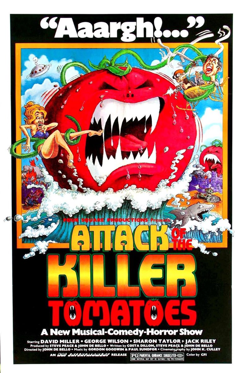 RetroNewsNow's tweet photo. 🎬'Attack of the Killer Tomatoes' premiered in theaters 48 years ago, October 20, 1978 https://t.co/BUAB045vvy