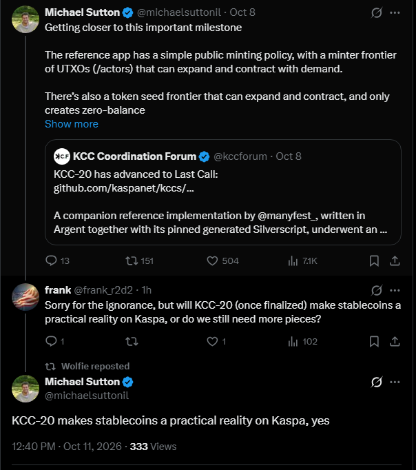 qu1ck_crypt0's tweet photo. kaspa:native KCC-20 will be live tomorrow family! 🔥

Remember this will give kaspa:native the ability to build native stablecoins on the L1 🧠👇 https://t.co/JWM34klxVw
