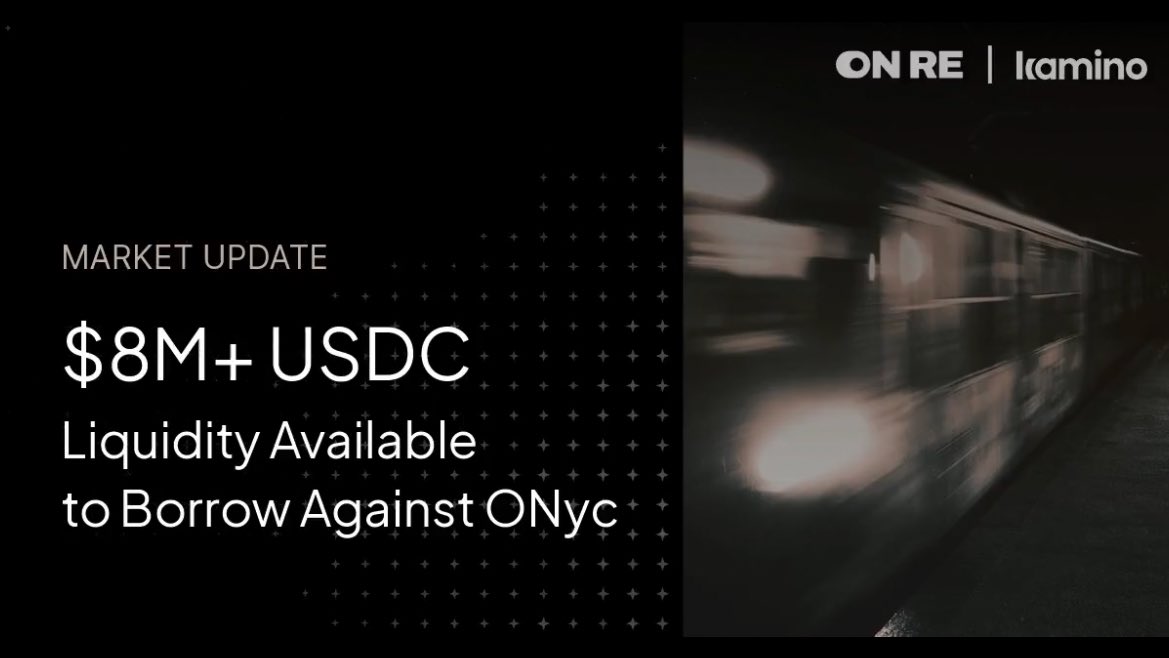 ViCryptt's tweet photo. The lending market around ONyc keeps getting deeper

Another $8.5M in USDC on @kamino means more room to loop your reinsurance-backed position without exiting it

@onrefinance is quoting up to 18.67% APY on the strategy, with ~$6.9M capacity still open

risk is real,size smart! https://t.co/6oAap6s0ku