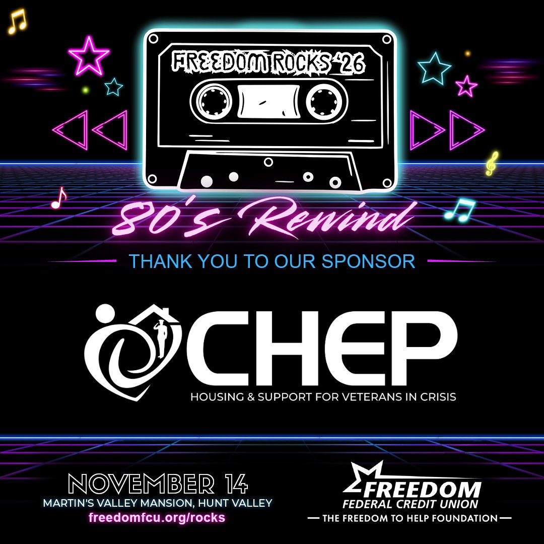 FreedomFedCU's tweet photo. 🎸 Sponsor Shout-Out 🎸 Thank you to CHEP, Inc., our 'Sound Check' Sponsor for Freedom Rocks ’26! 🤘 CHEP supports homeless and at-risk veterans with housing and essential resources - we're grateful for their support 💙

🎟️ Rock for a cause: https://t.co/talOd08gEi

#FreedomRocks https://t.co/eDfg8kJcIt