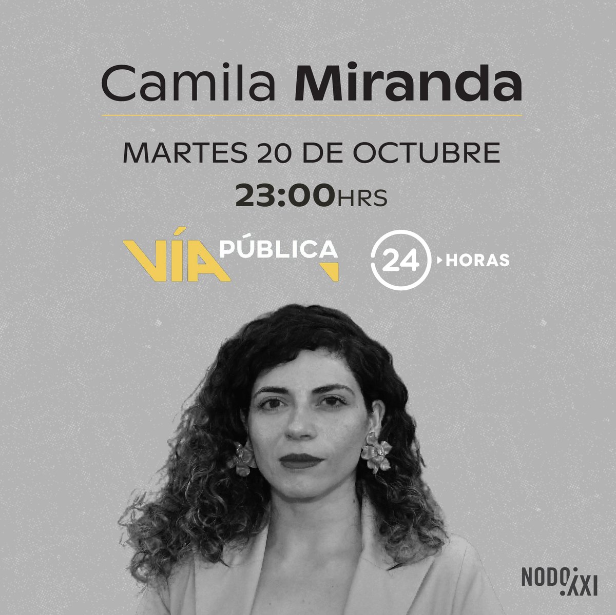 NodoXXI's tweet photo. 🔴Esta noche nuestra directora ejecutiva @CamilaMirandaMe estará en #EstadoNacional de @24HorasTVN 🎙️

▶️Conéctate a la señal en vivo: https://t.co/XwAZm45JKB https://t.co/386ESA60LI