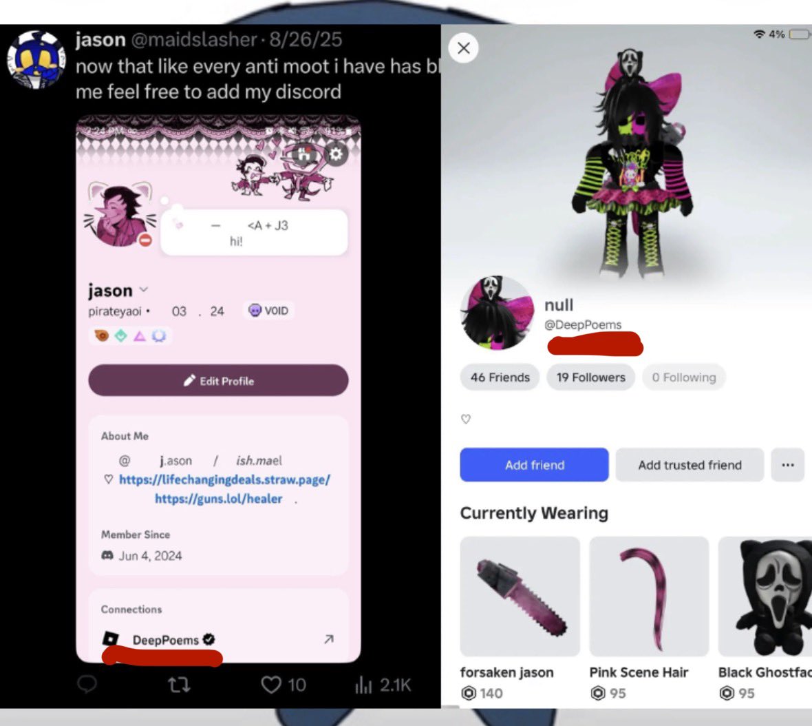 jjoeycat47's tweet photo. You barely try hiding the fact that you follow/matched with the same specific private account, share art styles, art programs, digital brushes, interests, and even YOUR ROBLOX ACCOUNT on these three https://t.co/dycWYqpUxn