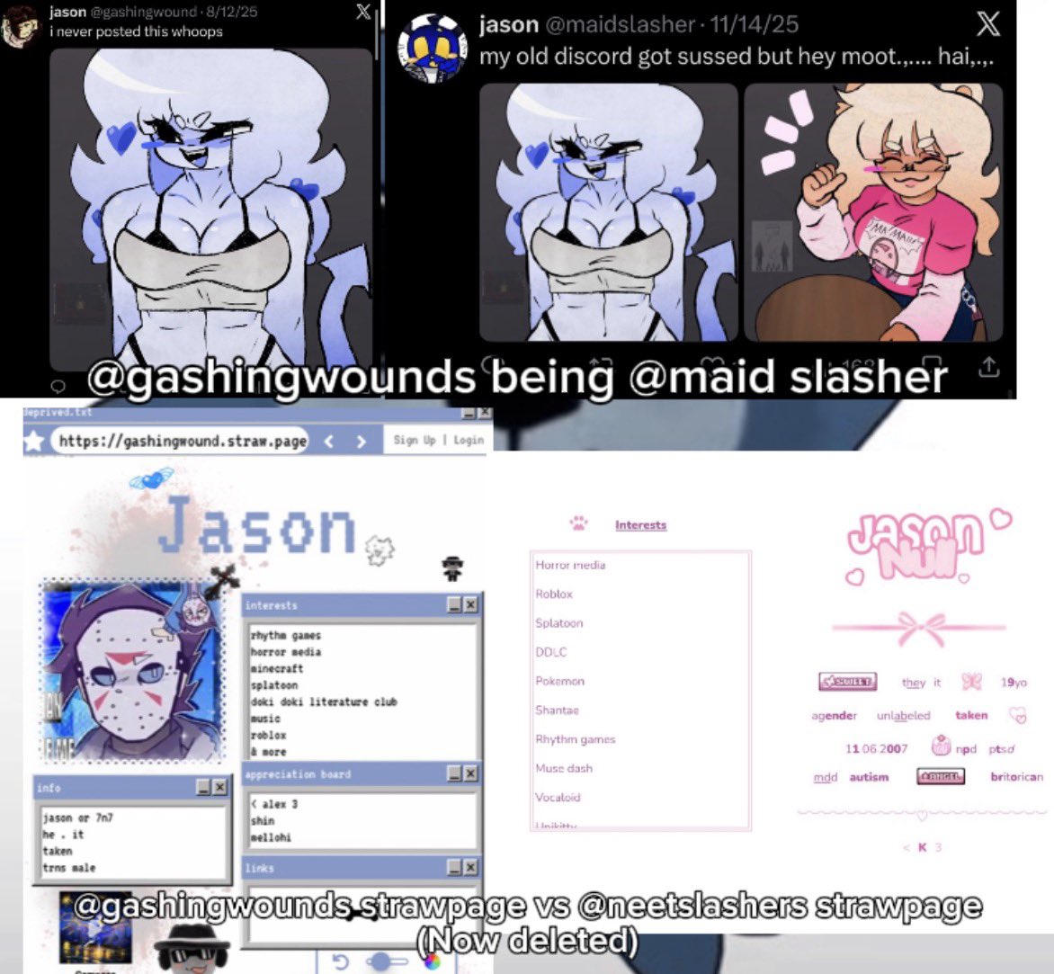 jjoeycat47's tweet photo. You barely try hiding the fact that you follow/matched with the same specific private account, share art styles, art programs, digital brushes, interests, and even YOUR ROBLOX ACCOUNT on these three https://t.co/dycWYqpUxn