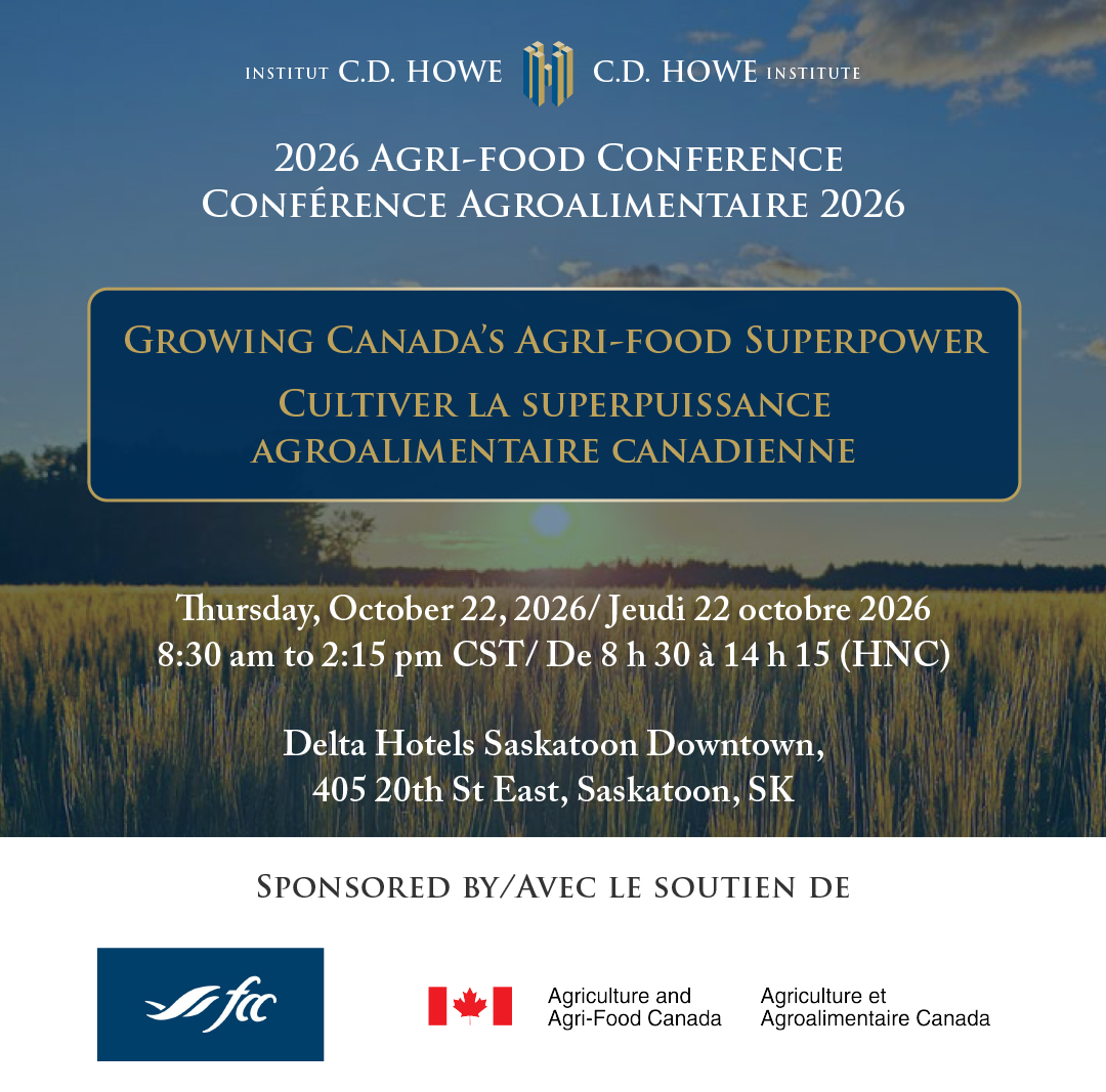 CDHoweInstitute's tweet photo. Le compte à rebours est lancé. Décideurs politiques, dirigeants du secteur, investisseurs, chercheurs et chefs autochtones se réuniront dans quelques jours à Saskatoon pour  <<Cultiver la superpuissance agroalimentaire canadienne>>. https://t.co/NYXixOrEvZ https://t.co/fTRDJLTQk4