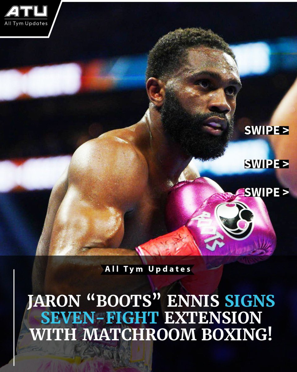 alltym_updates's tweet photo. 🚨🥊 JARON “BOOTS” ENNIS SIGNS SEVEN-FIGHT EXTENSION WITH MATCHROOM BOXING!

Boots Ennis is locked in for the long run! 👀🔥

What big fights do you want to see him in next?

#Boxing #BootsEnnis #JaronEnnis #MatchroomBoxing #BoxingNews #AllTymUpdates https://t.co/WEstpNPHxz