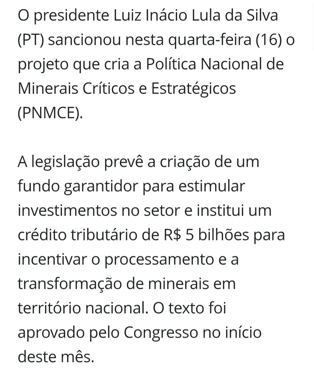 daniellecperini's tweet photo. @VictorUrielSil @CrestaniFilho Victor, Serra Verde é uma empresa privada. A política sancinada prevê que o processamento dos minérios seja feito em território nacional e toda a cadeia de desemvolvimento se mantenha em nosso solo, para não haver exportação de matéria prima bruta, muito mais barata. https://t.co/6oUvRE0tiO