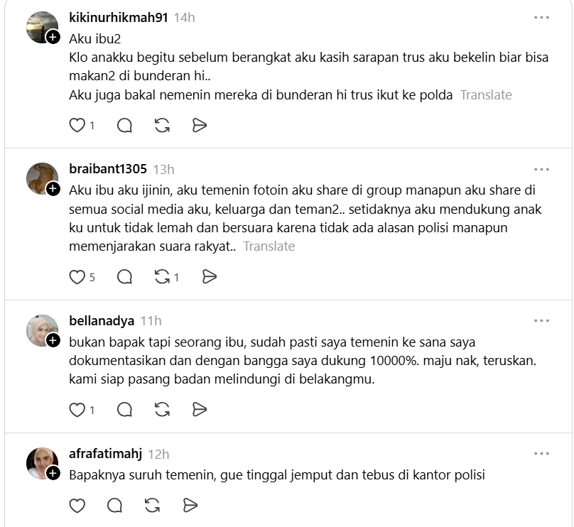 ofBleuMoon's tweet photo. pagi-pagi baca komen dari aplikasi sebelah soal "gimana pak kalo anak perempuannya tetiba ijin bentangin spanduk protes? di tengah kota? yg konsekuensinya dibawa ke polda? diijinin ga pak?"

reading the parents’ comments made me emotional in the warmest way. 🥹♥️

gue jadi mikir, someday gue juga mau jadi orang tua yang bisa bikin anak gue merasa aman buat bersuara, berani memperjuangkan apa yang dia percaya, dan tau kalau rumah akan selalu jadi tempat dia pulang. i hope i can be that kind of parent someday.
