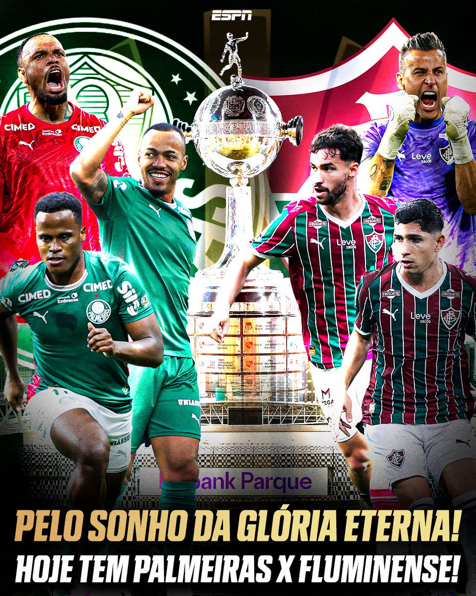 ESPNBrasil's tweet photo. É HOJE! QUEM VAI PRA FINAL? 🔥🔥🔥 Palmeiras e Fluminense disputam o jogo de volta da Libertadores no Nubank Parque, após o Verdão sair vitorioso nos primeiros 90 minutos! VALE VAGA NA FINAL!

#LibertadoresNaESPN https://t.co/Nik3bi246R