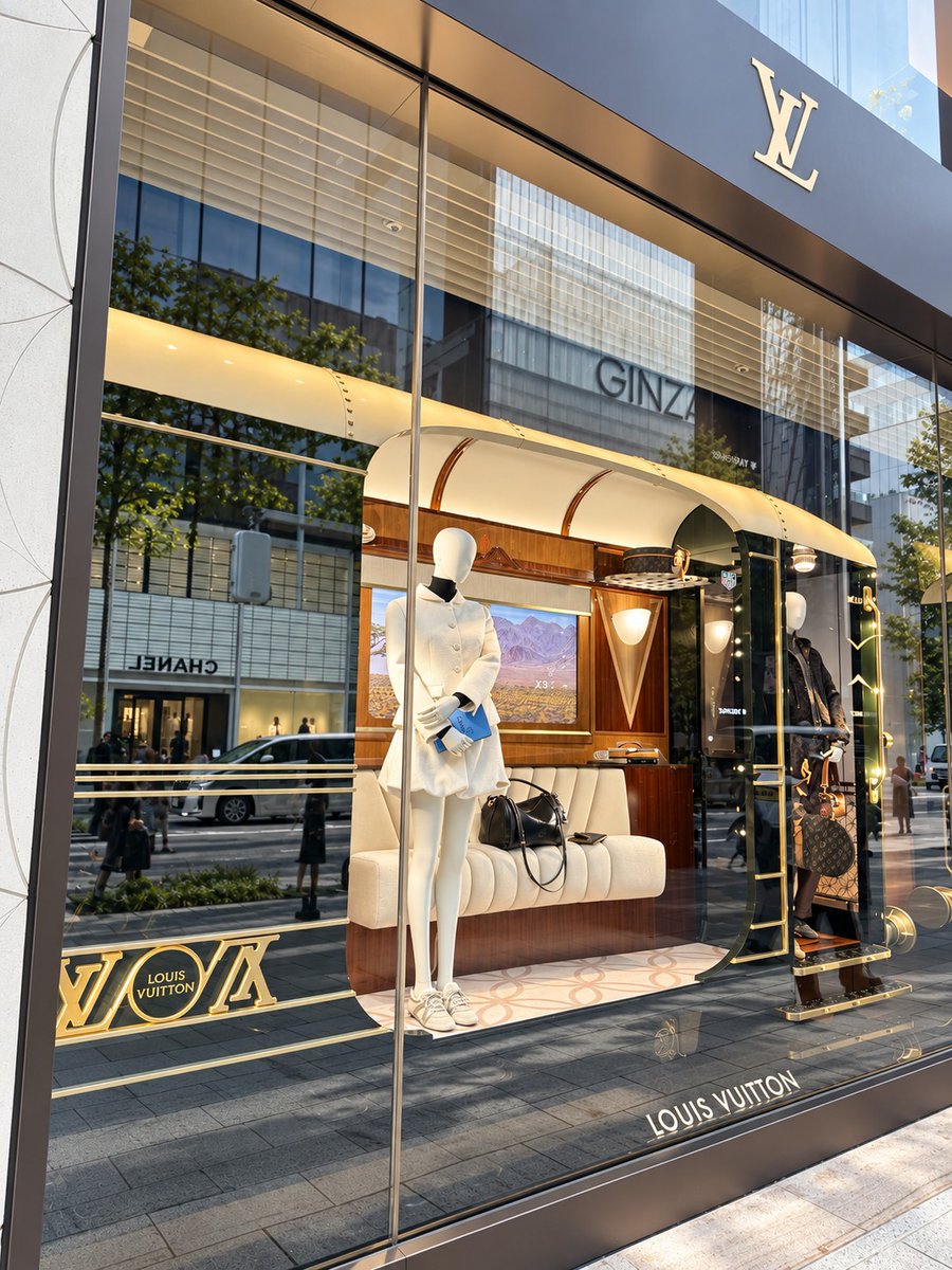 aoi_mioworks's tweet photo. 銀座に来ました！☀️🐉✨
青空の銀座、ビルがキラキラでテンション上がります🏙️💎
MCMのハローキティのウィンドウは、かぼちゃいっぱいでハロウィン気分🎃🎀
ルイ・ヴィトンのウィンドウもおしゃれで、ついじっと見ちゃいました👜💫 https://t.co/bjgkK4yHgx