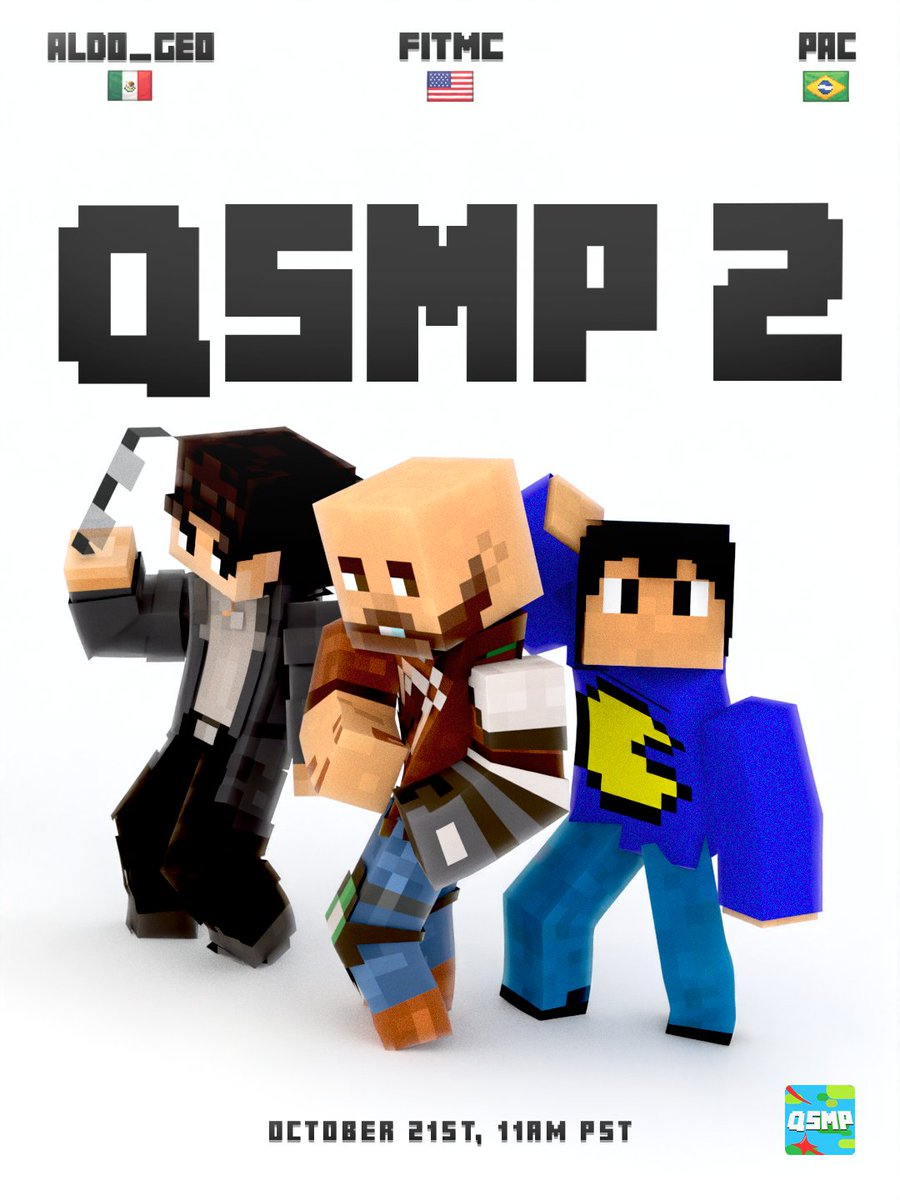 Elemejota008's tweet photo. Render del QSMP 2 a mi estilo de 
Aldo_Geo, FitMC y Pac 😼 
#QSMP2 #qsmpfanart https://t.co/rKuUL99LYN