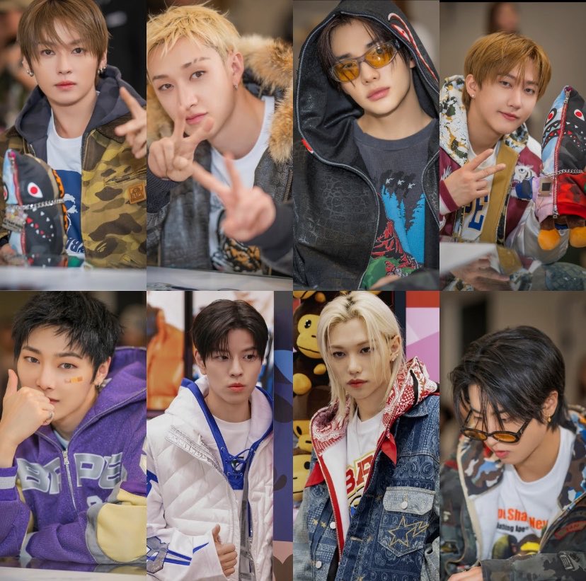 hyunkitte's tweet photo. o skz pra BAPE SÃO OS HOMENS MAIS LINDOS DO MUNDO MSM 
#BAPExStrayKids https://t.co/44KAK5LDFc