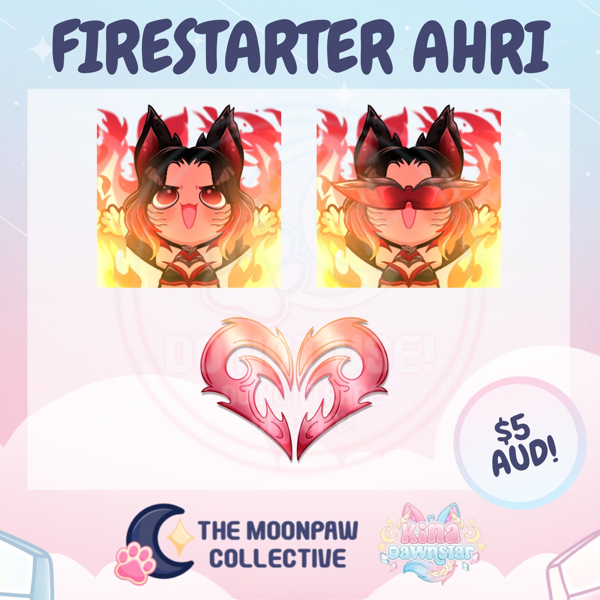 Kina_Dawnstar's tweet photo. Firestarter Ahri is available now! Including 2 variations with and without shades AND her icon featured in the MV - Available on Kofi! Great for Twitch and Discord emotes or stickers!
🔗to purchase below!
#FIRESTARTER | #FIRESTARTER_KDA | #KDA | #emotes | #fanart https://t.co/wguM1WOer1